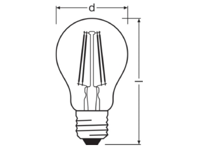 Dimensional drawing LEDVANCE 1906LEDCLA688825F GD LED lamp Multi LED