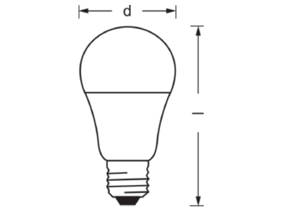 Ma�zeichnung Ledvance BTPCLA60D9W827FRE27 LED Connected Lampe A60 Bluetooth  2700K 
