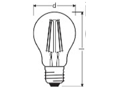 Ma�zeichnung LEDVANCE SSTCLASA607W2700KE27 LED Lampe E27 2700K 3 step dim
