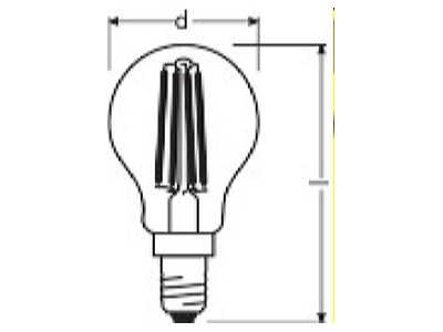 Dimensional drawing LEDVANCE SSTCLASP404W2700KE14 LED lamp Multi LED 220   240V E14 white