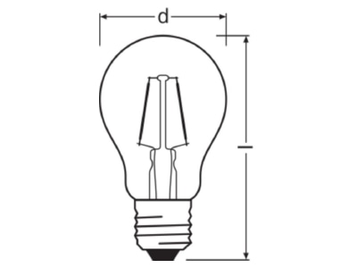 Ma�zeichnung LEDVANCE STCLASA15300G2 51500 LED Dekolampe E27 1500K
