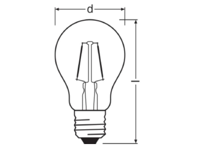 Dimensional drawing LEDVANCE STCLASA15300G2 52200 LED lamp Multi LED 220   240V E27