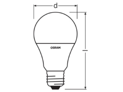 Dimensional drawing LEDVANCE STCLASA60FR9W2700E27 LED lamp Multi LED 220   240V E27 white