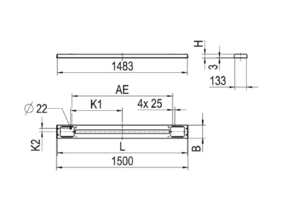 Dimensional drawing Ridi Leuchten FLAKE  0627728AH Pendant luminaire LED not exchangeable FLAKE 0627728AH