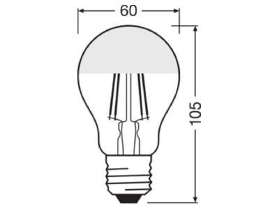 Ma�zeichnung LEDVANCE LSCLA37MIRG4W827FE27 LED Kopfspiegellampe E27 827