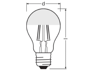Ma�zeichnung LEDVANCE LSCLA50MIRG7W827FE27 LED Kopfspiegellampe E27 827
