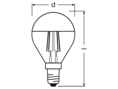 Ma�zeichnung LEDVANCE LSCLP34MIRG4W827FE14 LED Kopfspiegellampe E14 827