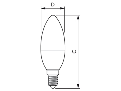 Ma�zeichnung Signify Lampen CorePro can 31250000 LED Kerzenlampe E14 matt CorePro can31250000