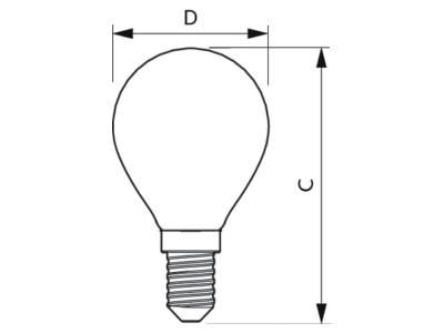 Ma�zeichnung Signify Lampen CorePro LED 34720500 LED Tropfenlampe E14 matt Glas CorePro LED34720500