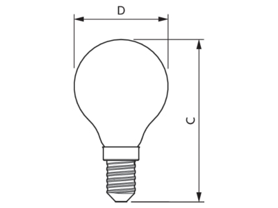 Ma�zeichnung Signify Lampen CorePro LED 34756400 LED Tropfenlampe E14 klar Glas CorePro LED34756400