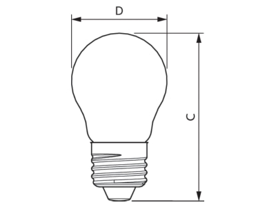 Ma�zeichnung Signify Lampen CorePro LED 34766300 LED Tropfenlampe E27 klar Glas CorePro LED34766300