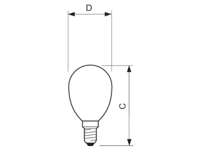 Ma�zeichnung Signify Lampen CorePro LED 34774800 LED Tropfenlampe E14 klar Glas CorePro LED34774800