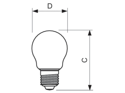 Ma�zeichnung Signify Lampen CorePro LED 34776200 LED Tropfenlampe E27 klar Glas CorePro LED34776200