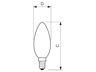 Ma�zeichnung Signify Lampen CorePro LED 37757800 LED Kerzenlampe E14 klar Glas CorePro LED37757800