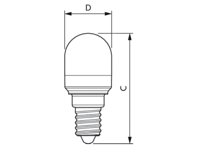 Ma�zeichnung Signify Lampen Corepro LED 38986100 LED Lampe T25 E14 matt 827 Corepro LED38986100