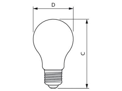 Ma�zeichnung Signify Lampen MAS VLE LED 34794600 LED Lampe E27 matt Glas DIM MAS VLE LED34794600