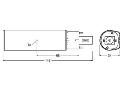 Ma�zeichnung Radium RL DUO26830 G24d 3EM LED Kompaktlampe
