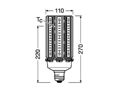 Ma�zeichnung Radium RL HRL250 840 E40 EM LED Lampe
