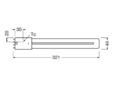 Ma�zeichnung Radium RL LONG24 840 2G11HF LED Kompaktlampe