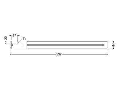 Ma�zeichnung Radium RL LONG55 840 2G11HF LED Kompaktlampe