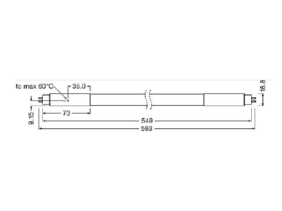 Ma�zeichnung Radium RL T5 14 HE 840G5 AC LED Tube T5 AC