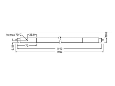 Ma�zeichnung Radium RL T5 28 HE 840G5 AC LED Tube T5 AC