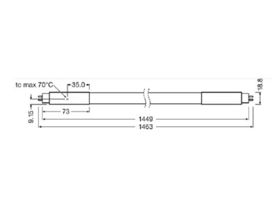 Ma�zeichnung Radium RL T5 35 HE 840G5 AC LED Tube T5 AC
