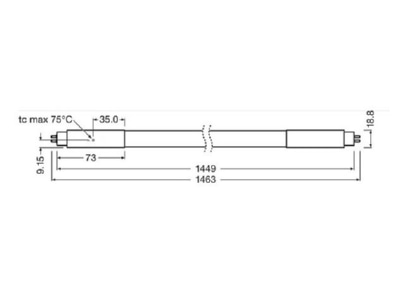 Ma�zeichnung Radium RL T5 80 HO 840G5 AC LED Tube T5 AC