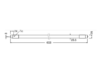 Ma�zeichnung Radium RL T8 18 S 840G13 HF LED Tube T8 HF
