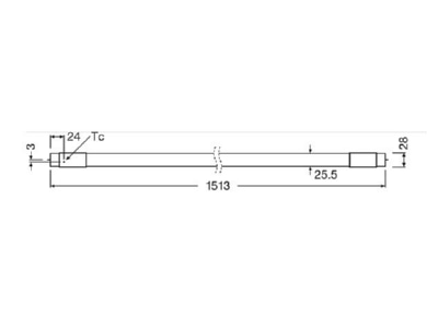 Ma�zeichnung Radium RL T8 58 S 830G13 HF LED Tube T8 HF