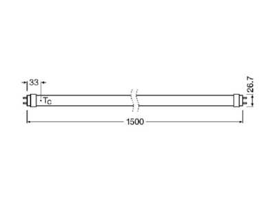 Ma�zeichnung Radium RL T8 58SPUO840G13EM LED Tube T8 EM