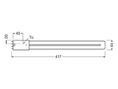 Ma�zeichnung Radium RL LONG36 840 2G11HF LED Kompaktlampe