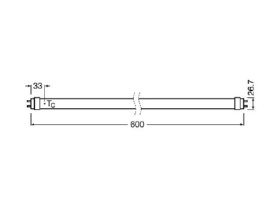 Ma�zeichnung Radium RL T8 18 S 840G13 EM LED Tube T8 EM