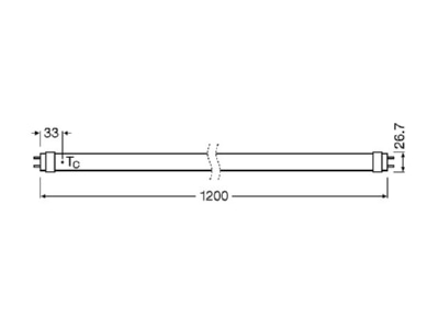 Ma�zeichnung Radium RL T8 36 S 840G13 EM LED Tube T8 EM