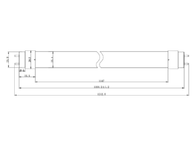 Ma�zeichnung Radium LED T8NEO 36 840 G13 LED Tube 840