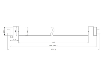 Ma�zeichnung Radium LED T8NEO 36 865 G13 LED Tube 865