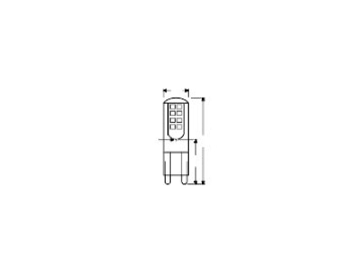 Ma�zeichnung Ledvance PIN28 2 6 W 2700K G9 LED Lampe G9 2700K