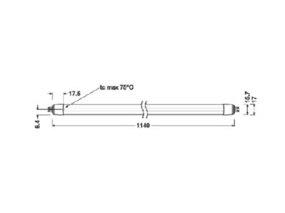 Ma�zeichnung Ledvance TUBET5EXTHO54P26W65 LED Tube T5 1149mm 6500K