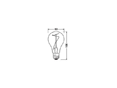 Dimensional drawing Ledvance V1906CLA 103 4W1800 LED lamp Multi LED 220V E27