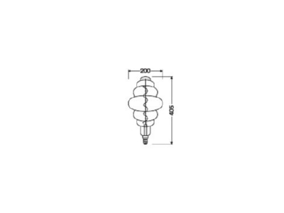 Dimensional drawing Ledvance V1906NESTDIM334 8W22 LED lamp Multi LED 220V E27 Gold