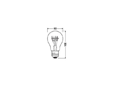 Dimensional drawing Ledvance VINTAAE1906CLAD354 8 LED lamp Multi LED 220V E27 Gold