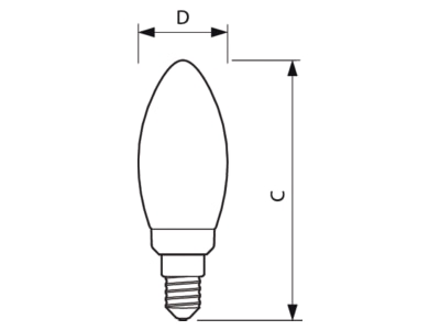 Ma�zeichnung Philips Licht 44935000 LED Kerzenlampe E14 927  DimTone    Aktionsartikel