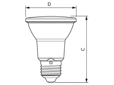 Ma�zeichnung Signify Lampen MASLEDspot  44310500 LED Reflektorlampe PAR20 927  40Gr  MASLEDspot 44310500