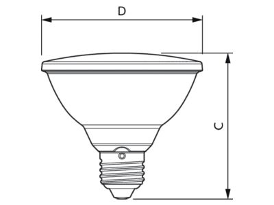 Ma�zeichnung Signify Lampen MASLEDspot  44320400 LED Reflektorlampe PAR30S 927  25Gr  MASLEDspot 44320400