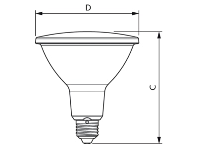 Ma�zeichnung Signify Lampen MASLEDspot  44330300 LED Reflektorlampe PAR38 927  25Gr  MASLEDspot 44330300