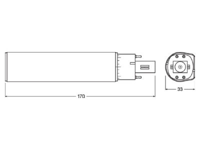 Ma�zeichnung Ledvance DU LEDD E26HFV10W840 LED Kompaktlampe f  EVG G24Q 3  840