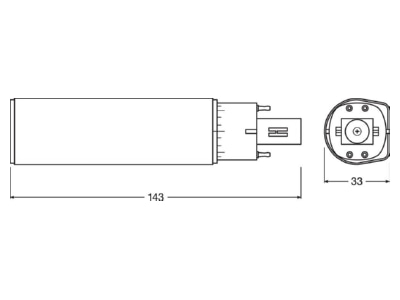 Ma�zeichnung Ledvance DULUXLEDDE13HFV6W840 LED Kompaktlampe f  EVG G24Q 1  840