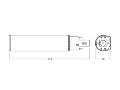 Dimensional drawing Ledvance DULUXLEDDE18HFV7W840 LED lamp Multi LED 220V G24q 2 white