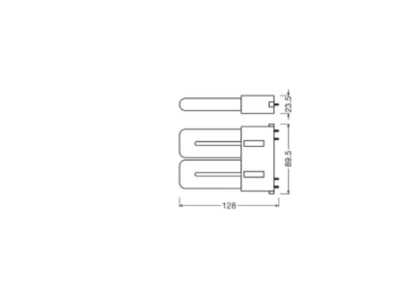 Ma�zeichnung Ledvance DULUXLEDF18EMV8W830 LED Kompaktlampe f KVG VVG 2G10  830