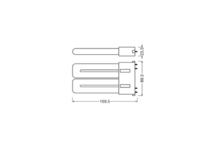 Ma�zeichnung Ledvance DULUXLEDF24EMV12W840 LED Kompaktlampe f KVG VVG 2G10  840